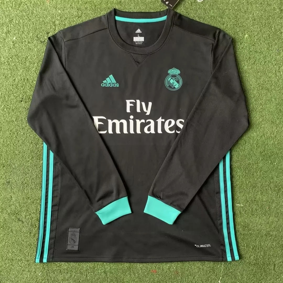 2017-18 Real Madrid Retro Long Sleeve Soccer Jerseys Yupoo