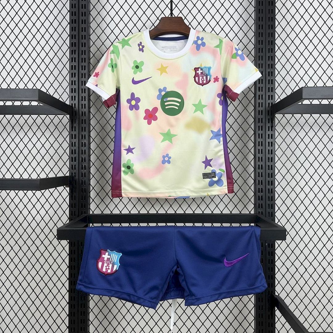 Barcelona 2025/26 Flower Special Edition Kids Kit