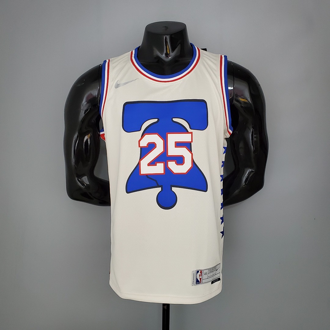 2021 SIMMONS#25 76ers Bonus Edition Beige NBA Jersey S-XXL