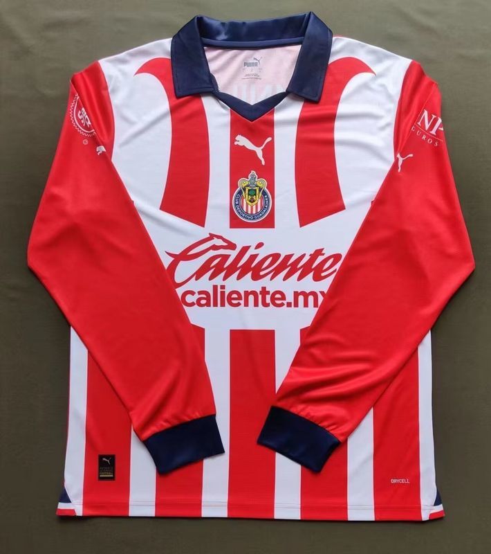 23-24 Chivas Home Long Sleeve Soccer Jerseys Yupoo