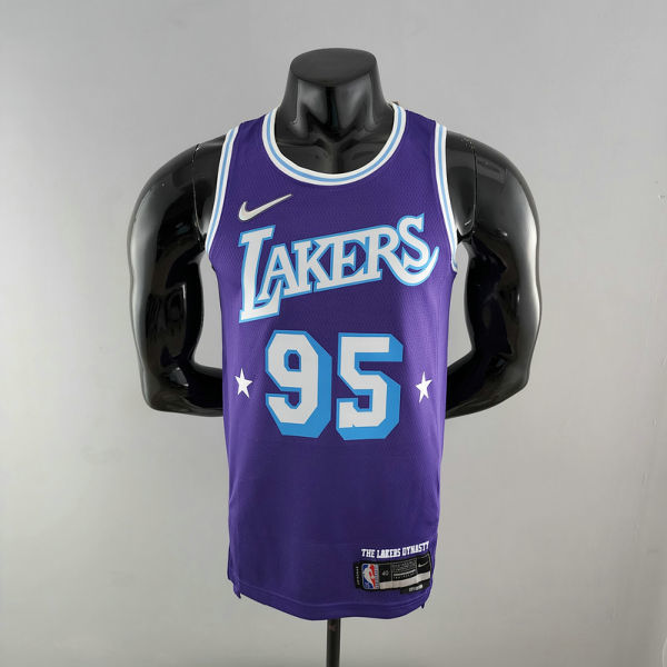 2022 75th Anniversary TOSCANO #95 Los Angeles Lakers City Edition Purple NBA Jersey S-XXL