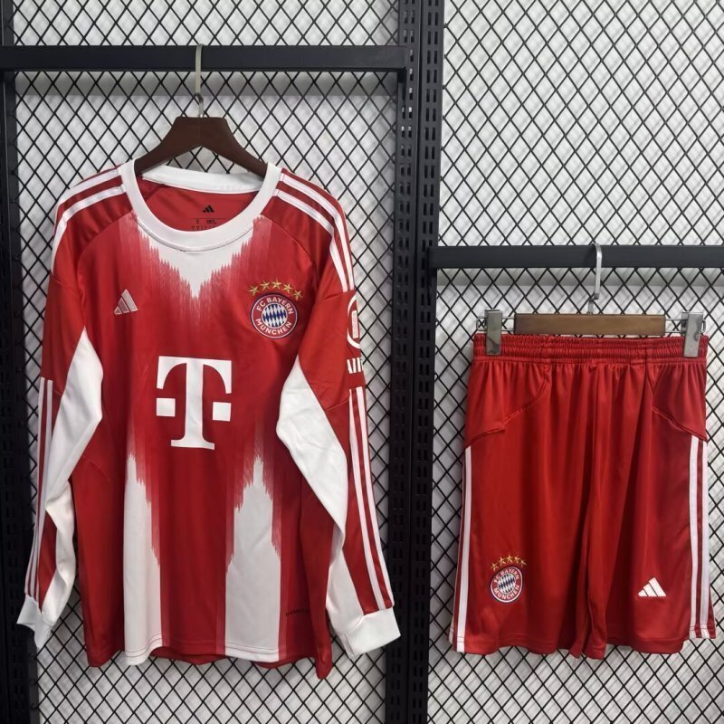 25-26 Bayern Home Long Sleeve Cheap Soccer Jerseys Yupoo