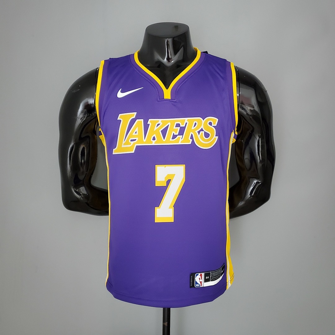 ANTHONY#7 Lakers purple yellow side NBA jersey Size:S-XXL V