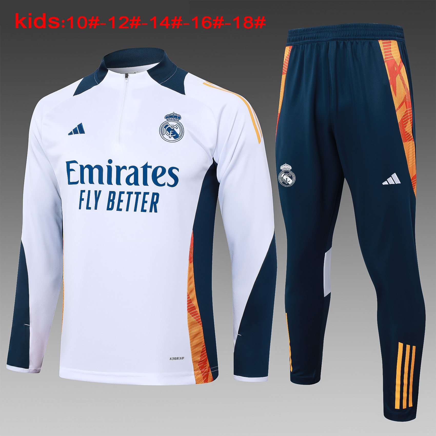 24-25 Real Madrid Kids Long Sleeve Training Suit Yupoo