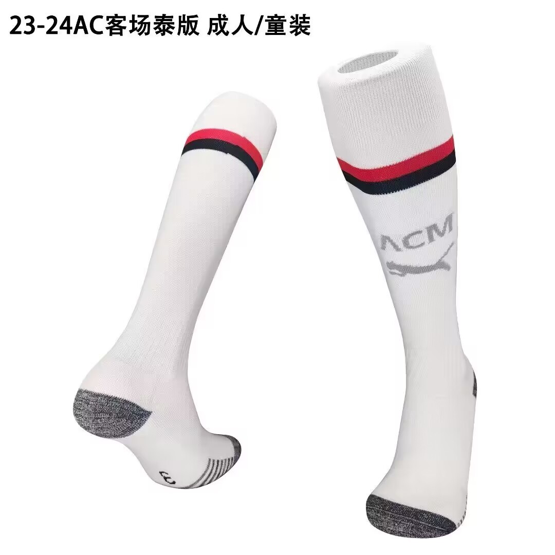 23-24 AC Milan Away Adult Kids Socks Yupoo
