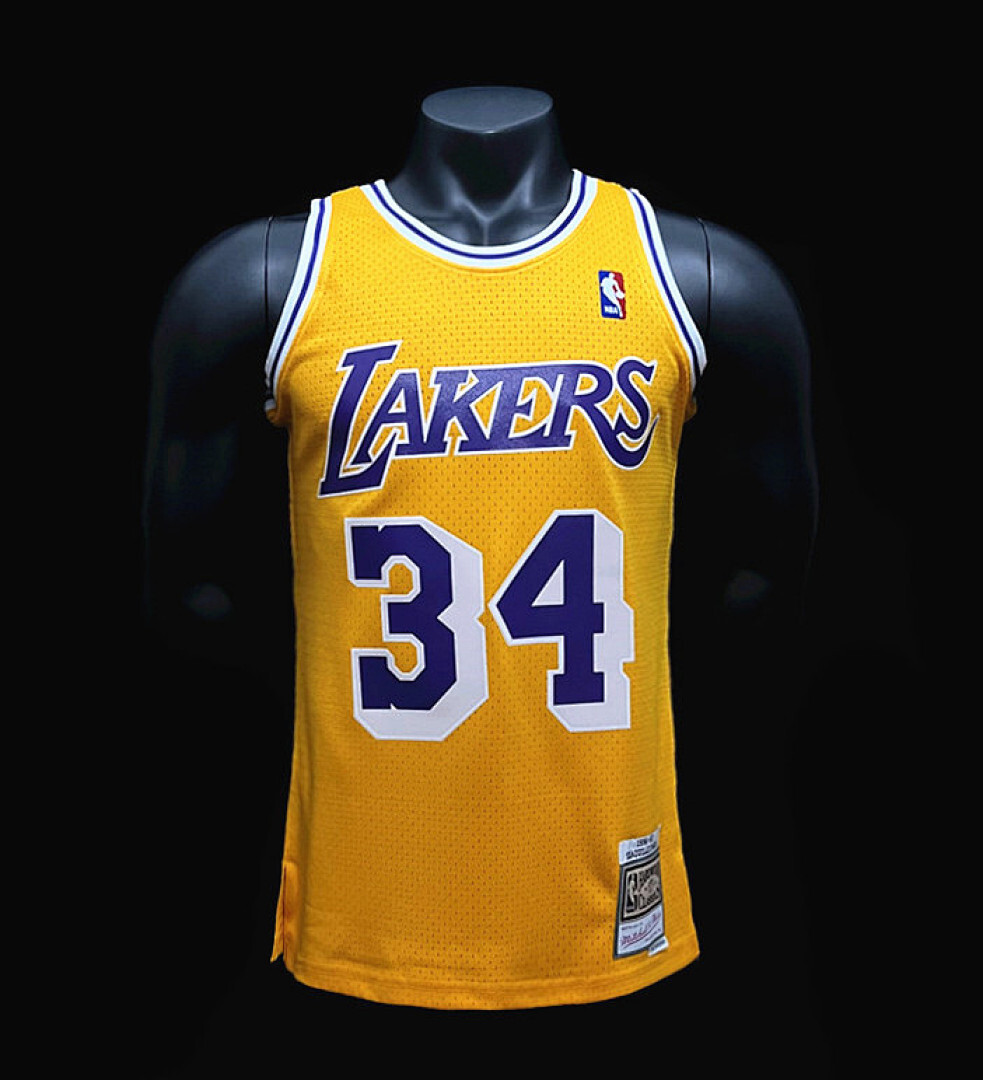 O'NEAL#34  Los Angeles Lakers yellow retro S-XXL