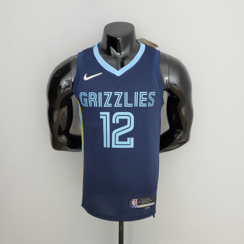 75th Anniversary Memphis Grizzlies MORANT#12 Navy Blue NBA Jersey S-XXL