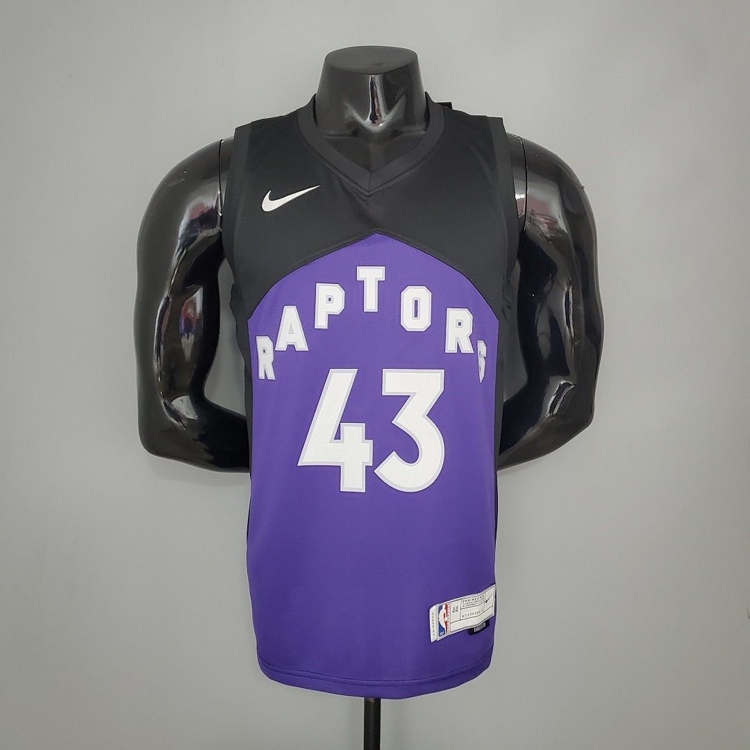 SIAKAM#43 2021 Raptors Bonus Edition Purple and Black NBA Jersey S-XXL