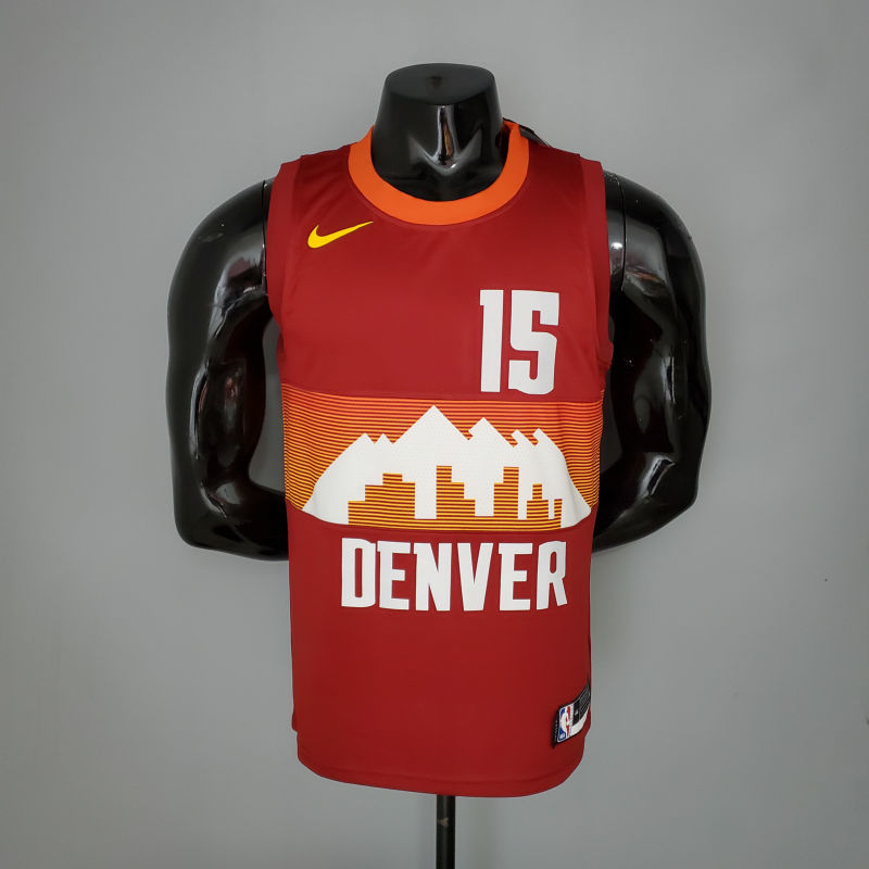 2021 JOKIC#15 Nuggets City Edition Red NBA Jersey S-XXL