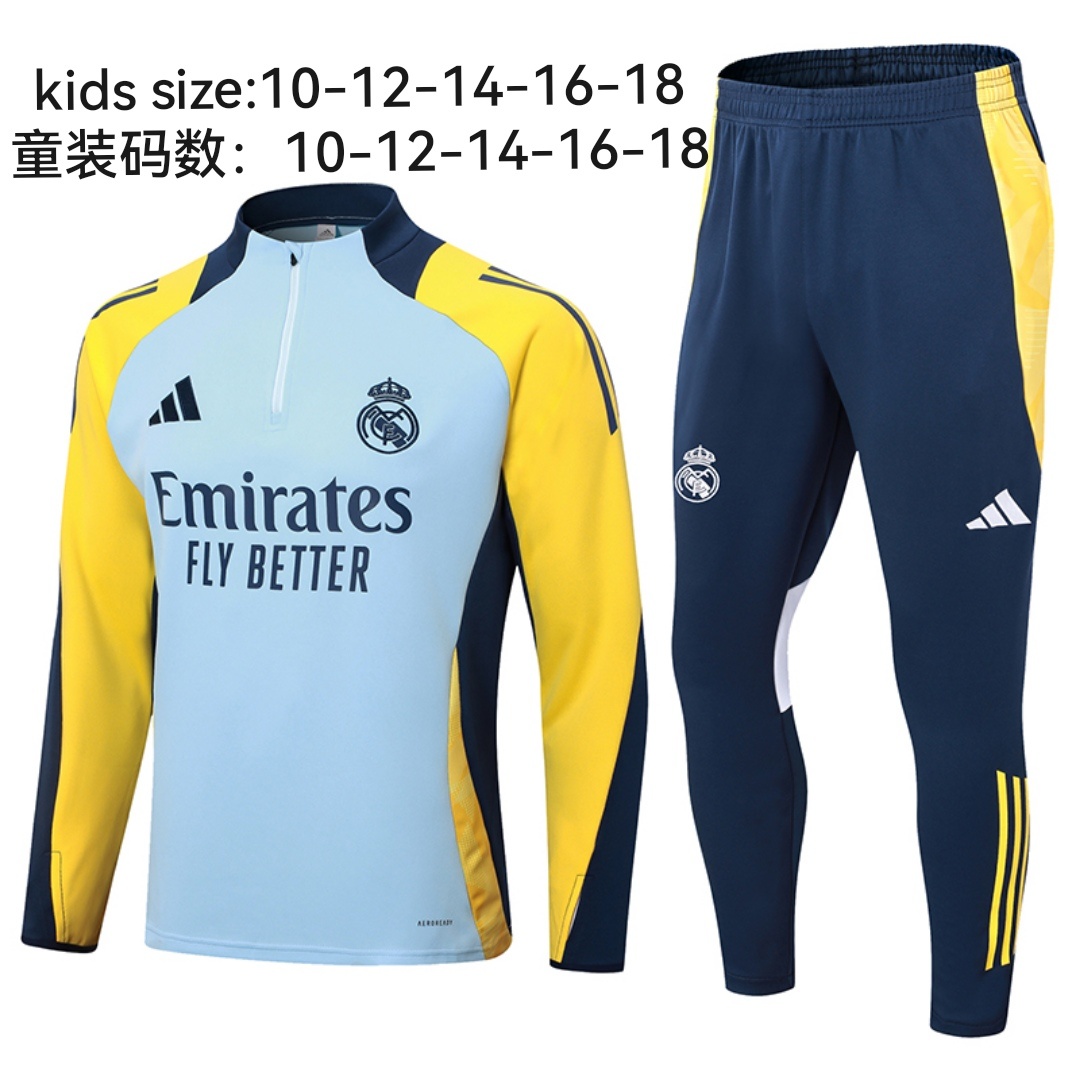 24-25 Real Madrid Kids Long Sleeve Training Suit Yupoo
