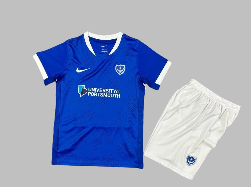 25-26 Portsmoutho Home Kids Cheap Soccer Jerseys Yupoo