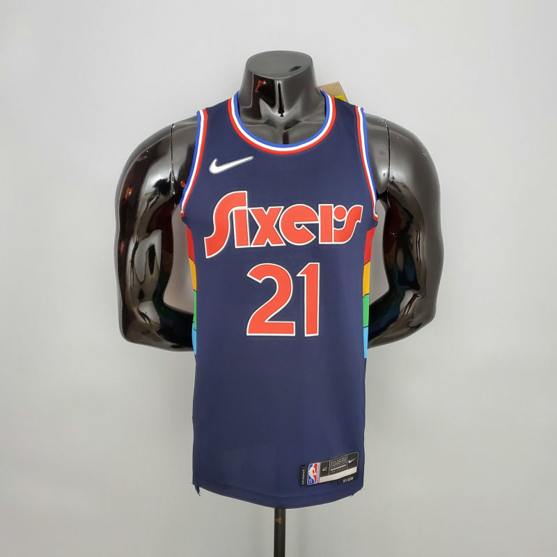 2022 Embiid #21 76ers Royal Blue NBA Jersey S-XXL