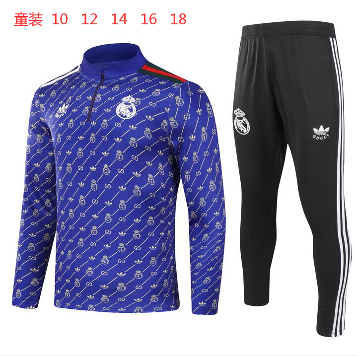 24-25 Real Madrid Kids Long Sleeve Training Suit Yupoo