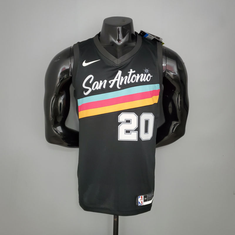 New GINOBILI#20 season Spurs City Edition black NBA jersey S-XXL