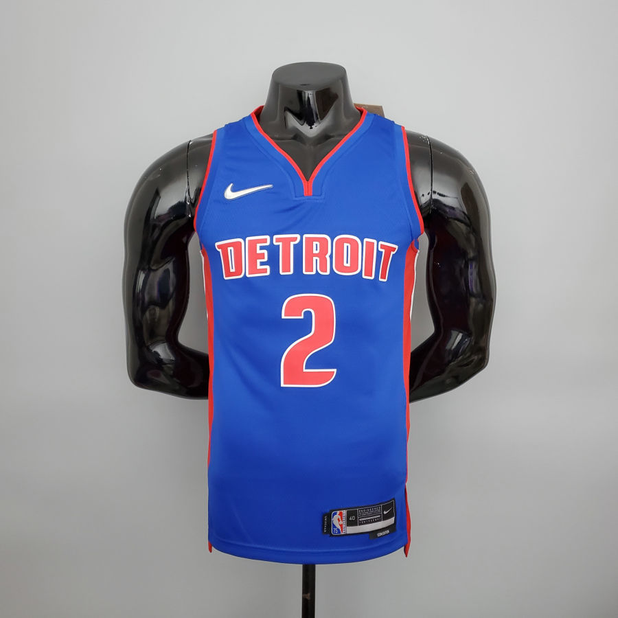 75th Anniversary Cunningham #2 Pistons Blue NBA Jersey S-XXL