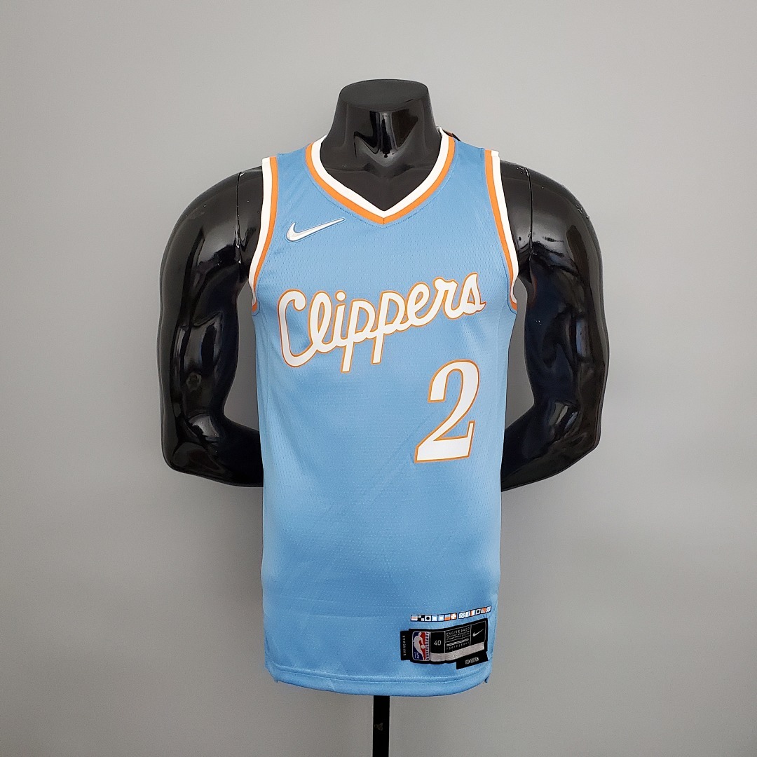 2022 season Leonard #2 Clippers City Edition Blue NBA Jersey S-XXL