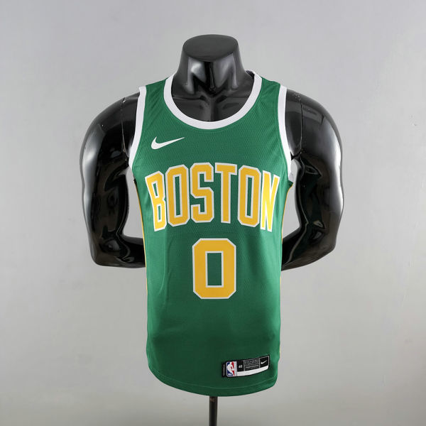 Boston Celtics Tatum #0 Green Gold NBA Jersey S-XXL