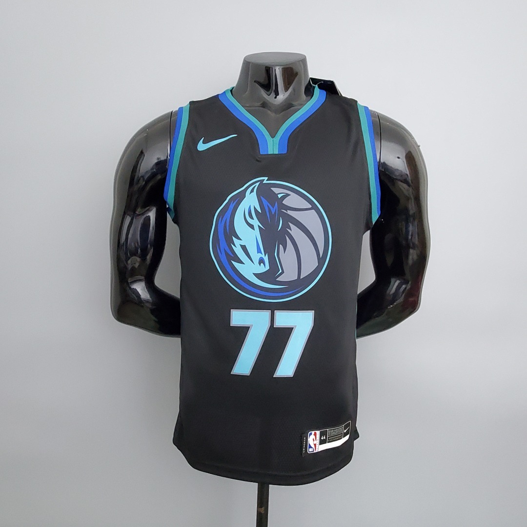 Dallas Mavericks Dongqiqi#77 Big Bull Head Black NBA Jersey S-XXL