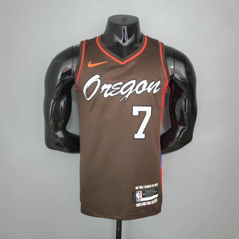 2021 ROY#7 Trail Blazers City Edition Brown NBA Jersey S-XXL
