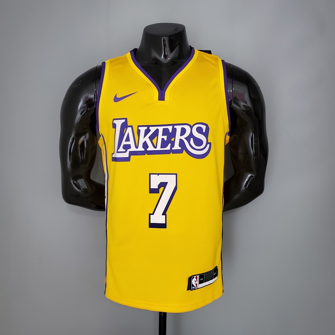 ANTHONY#7 Lakers V-neck City Edition yellow NBA jersey Size:S-XXL