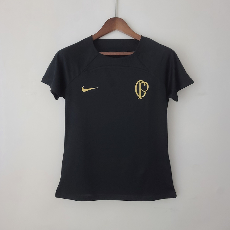 23-24 Corinthians Woman Black Training Soccer Jerseys Yupoo