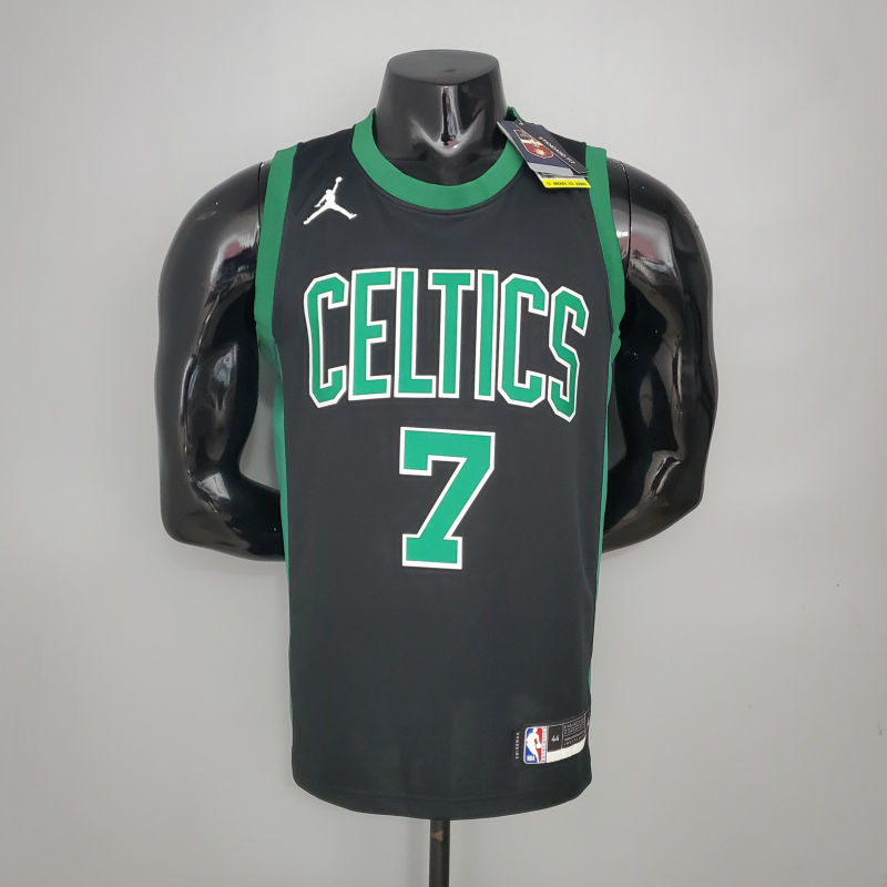 BROWN#7  Celtics White Jordan theme black NBA jersey Size S-XXL