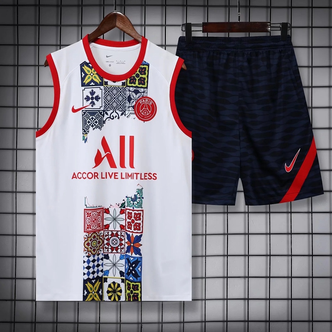 22/23PSG White Special Edition Pre-Game Training Vest S-XXL