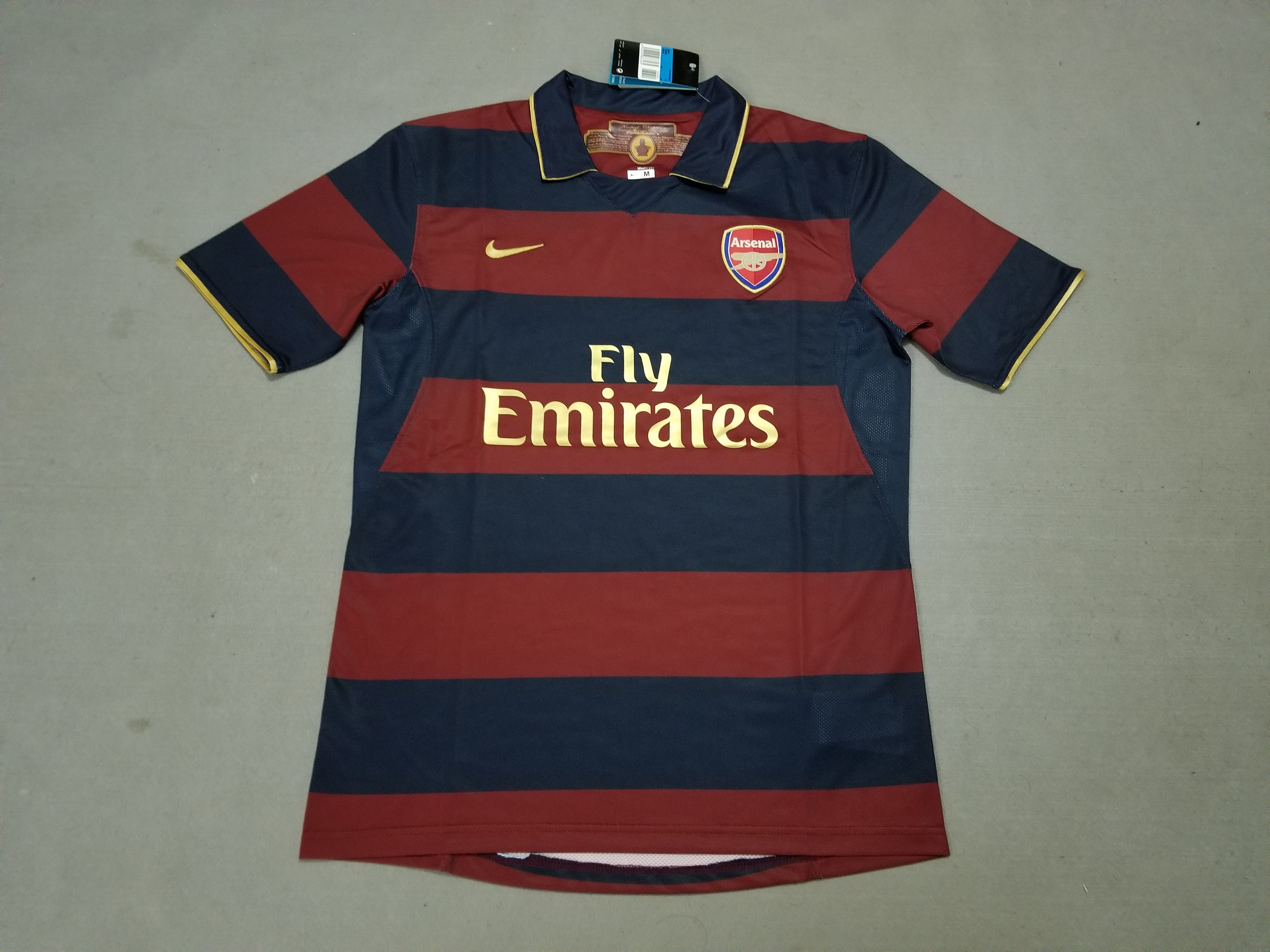 Ar-senal second away red and blue 07-08 season