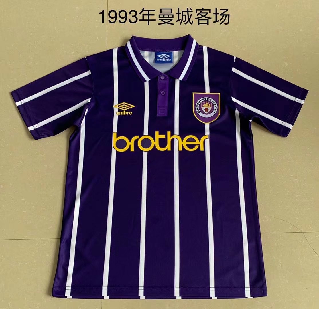 1993 Manchester City Away Retro Soccer Jerseys