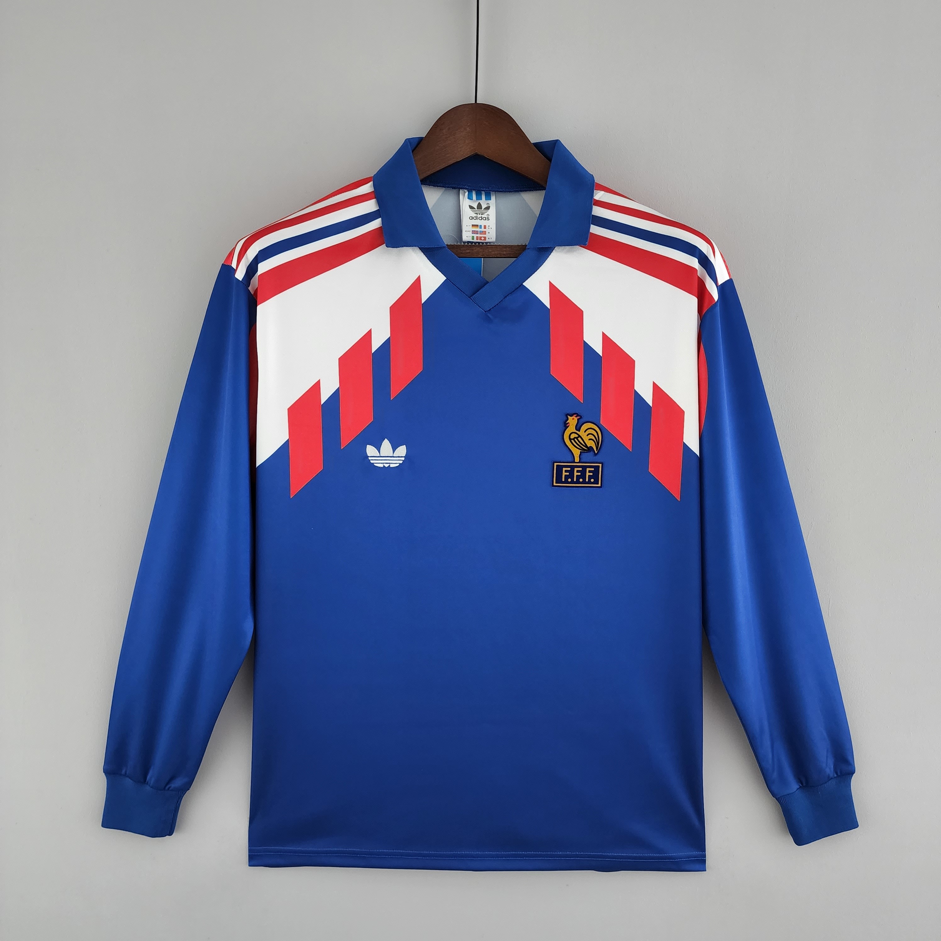 1988-90 France Home Retro Long Sleeve Soccer Jerseys Yupoo