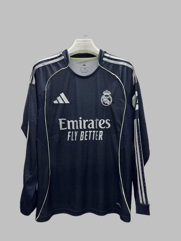 25-26 Real Madrid Away Long Sleeve Cheap Soccer Jerseys Yupoo
