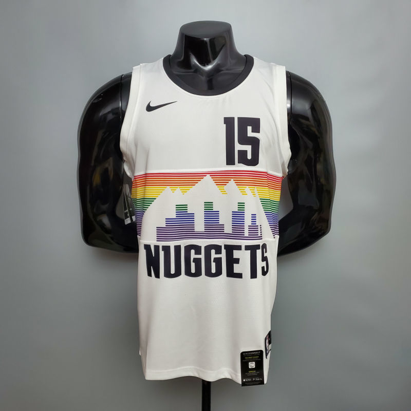 JDKIC#15 Nuggets City Edition white jersey Size  XS-XXL Nike connect recognition