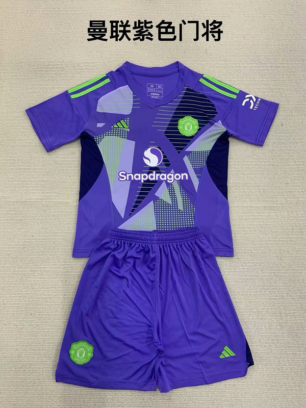 24-25 M-anchester U-nited Goalkeeper Kids Soccer Jerseys Yupoo
