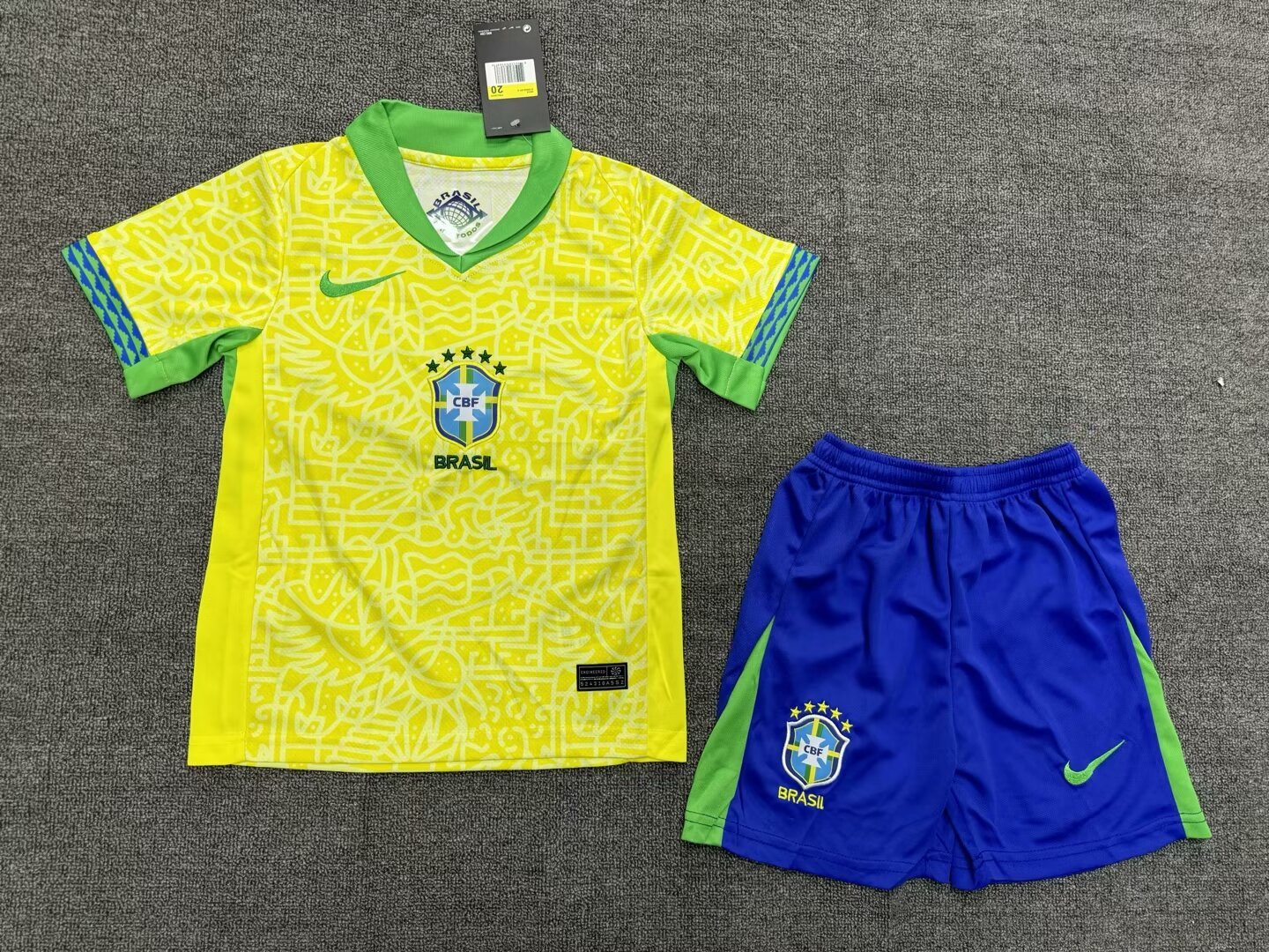 2024 Brazil Home Kids Soccer Jerseys Yupoo