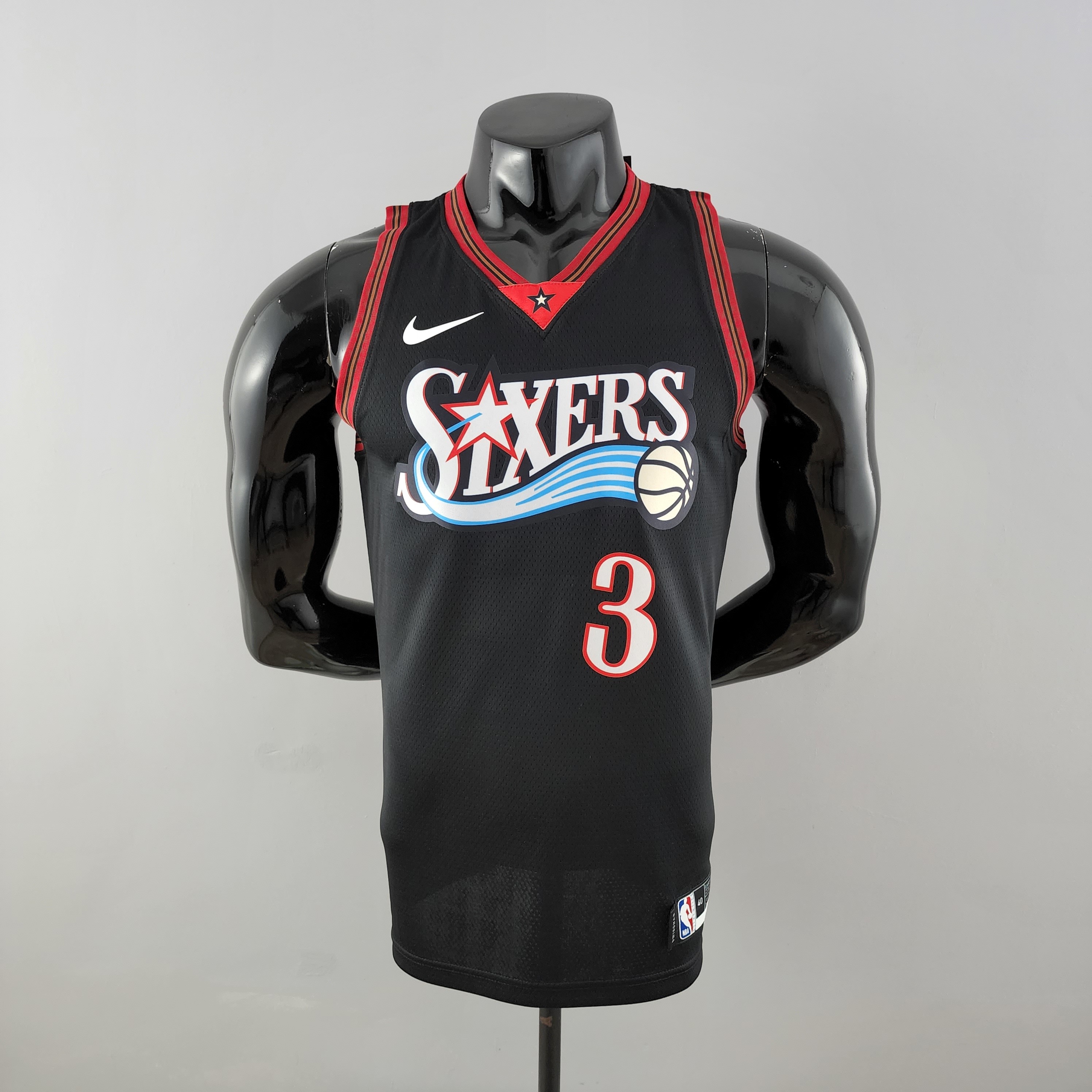 Retro Philadelphia 76ers Iverson #3 big meteor black NBA Jersey S-XXL