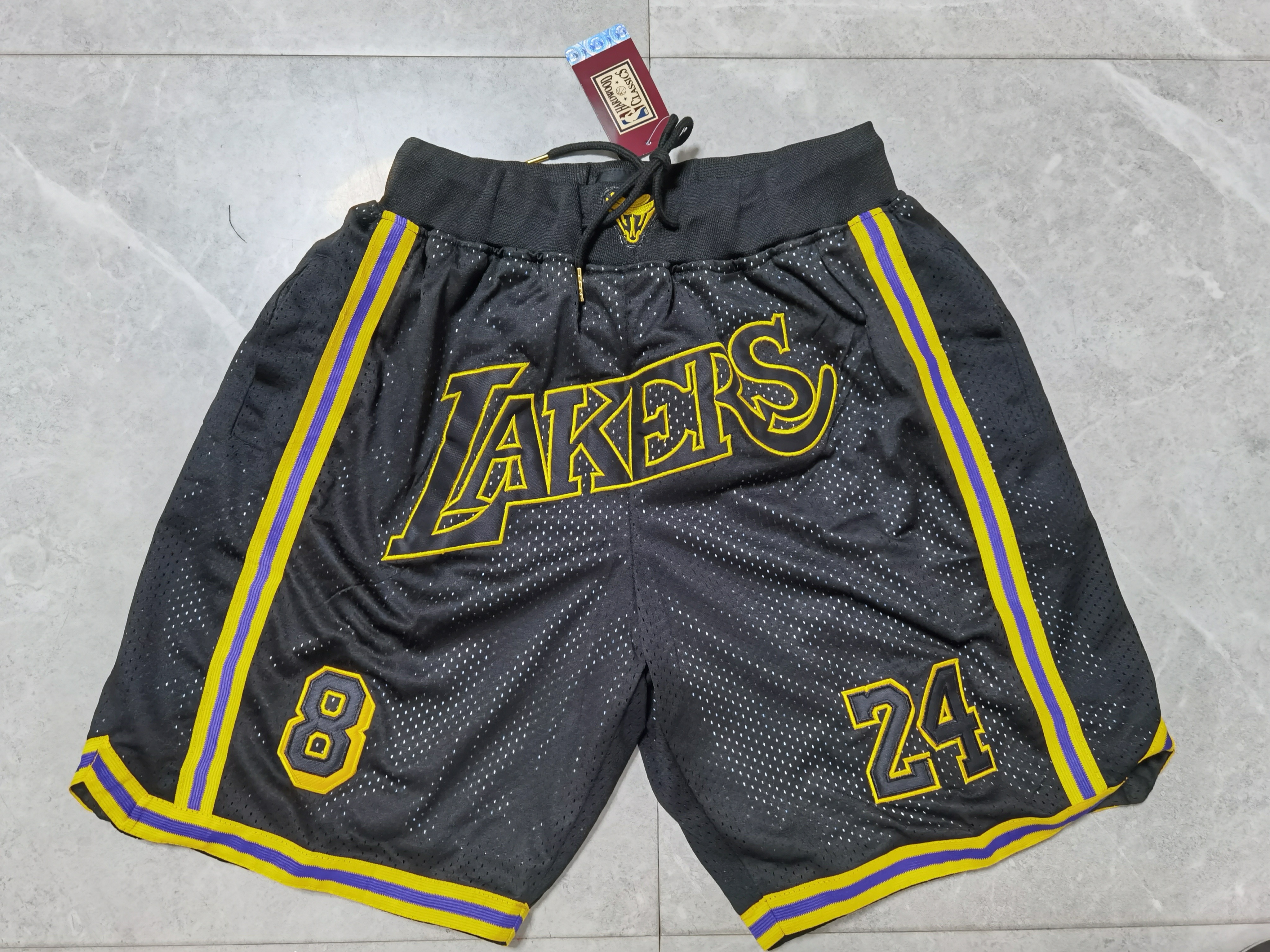 Lakers #8-24 Pocket Shorts Embroidery