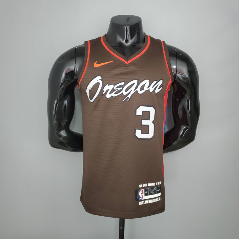 2021 McCOLLUM#3 Trail Blazers City Edition Brown NBA Jersey S-XXL