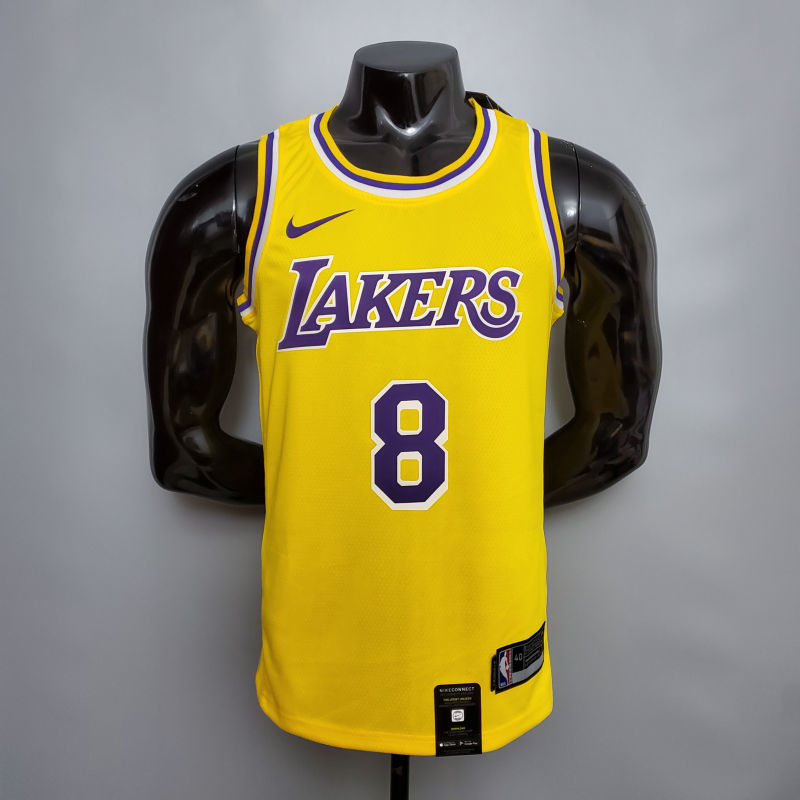 New Bryant #8 Lakers Commemorative Edition Round neck yellow NBA jersey Size XS-XXL