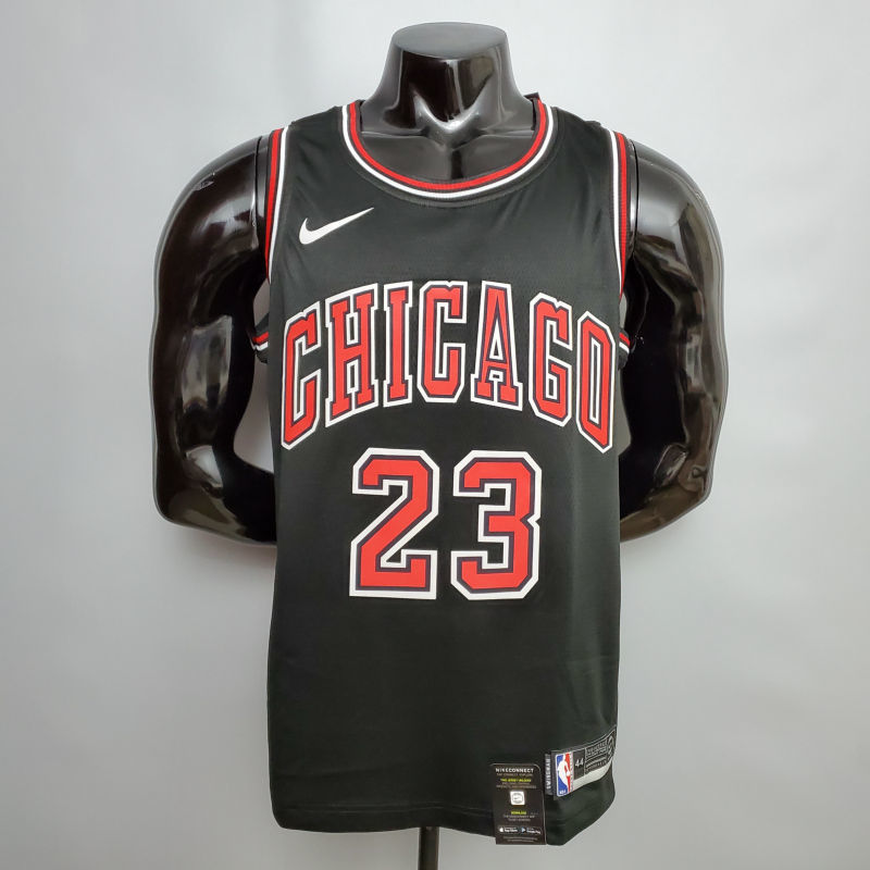 Jordan #23 Chicago Bulls black NBA jersey Size XS-XXL Nike connect recognition