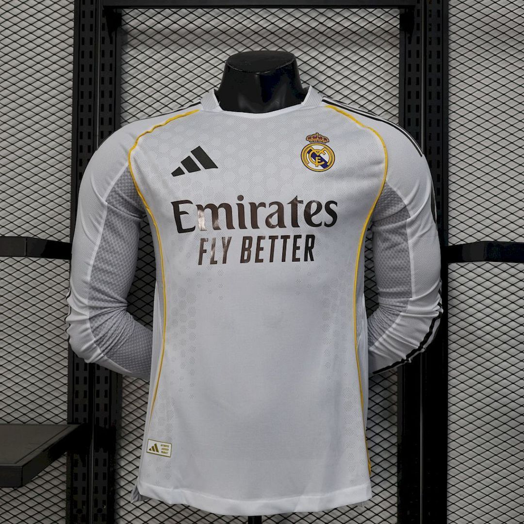 Real Madrid 2025/26 Home Long Sleeves Jersey Player Version