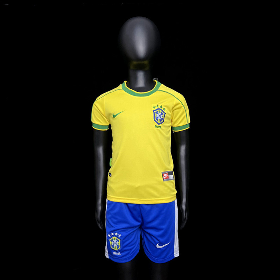 Retro 1998 Brazil home kids 16-28
