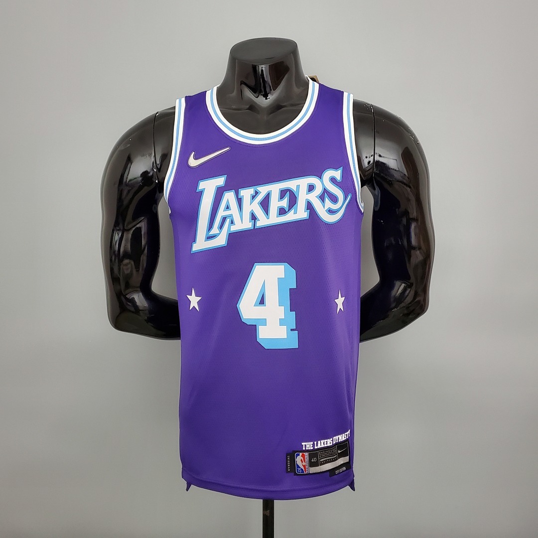 2022 75th Anniversary Rondo #4 Lakers City Edition Purple NBA Jersey S-XXL