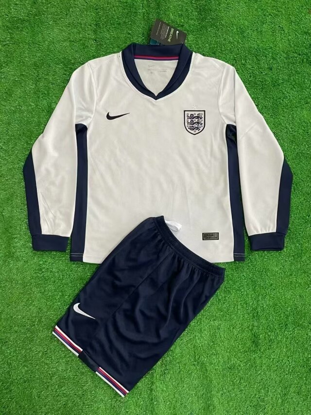2024 England Home Kids Long Sleeve Soccer Jerseys Yupoo