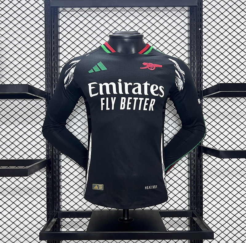 24-25 Arsenal Away Player Version Long Sleeve Soccer Jerseys Yupoo