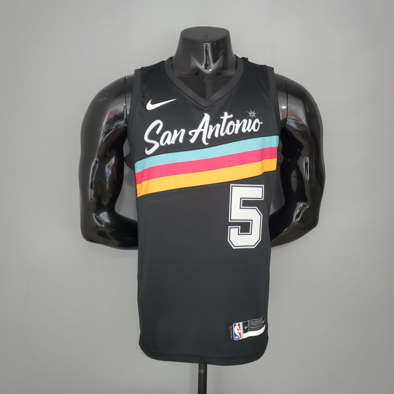 New MURRAY#5 season Spurs City Edition black NBA jersey S-XXL