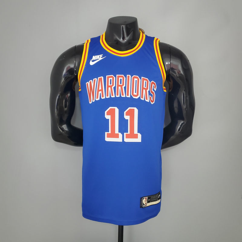 THOMPSON#11 75th Anniversary Warriors Blue NBA Jersey S-XXL
