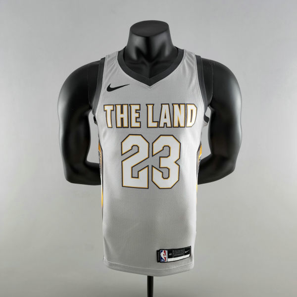 2018 JAMES #23 Cleveland Cavaliers Grey NBA Jersey S-XXL