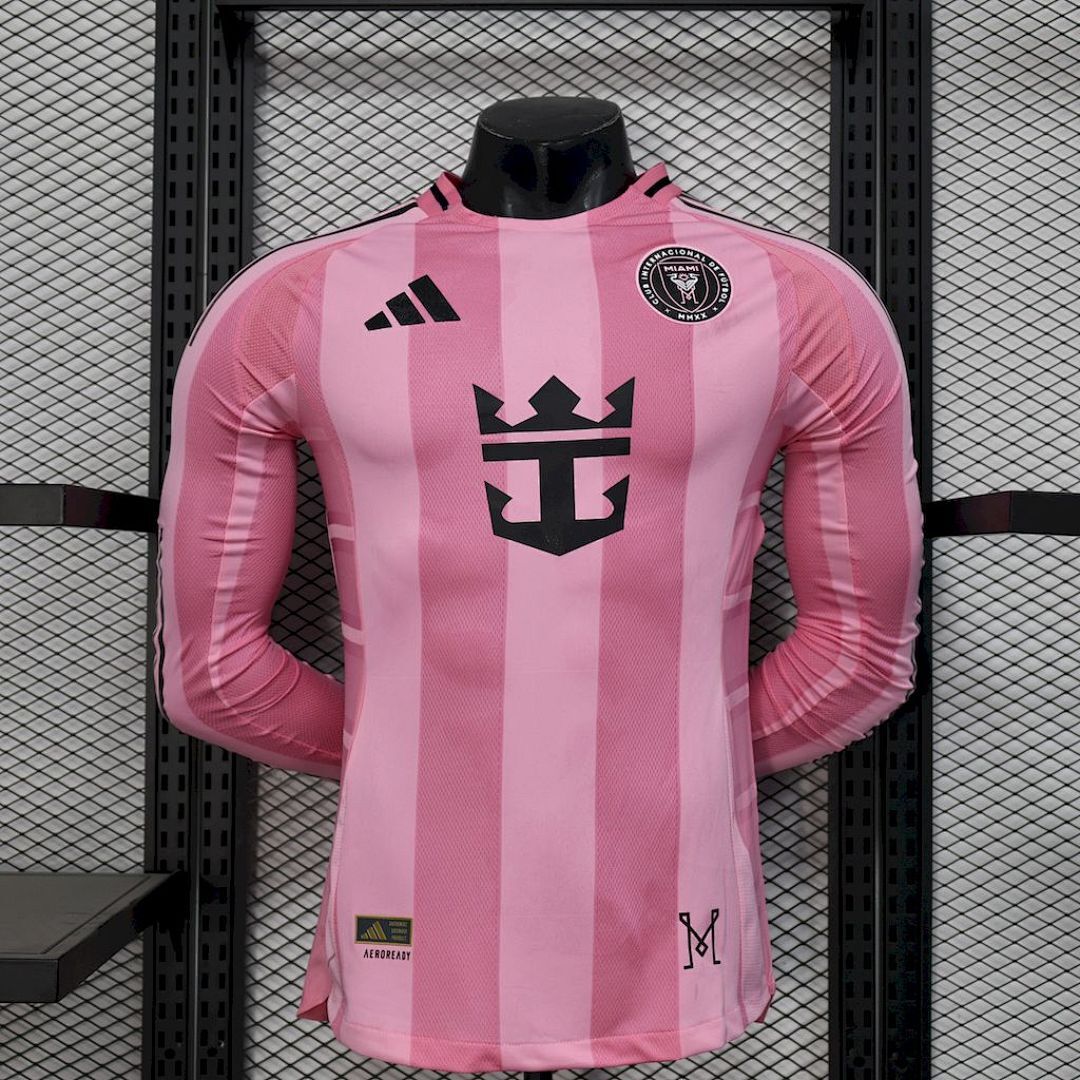 Inter Miami 2025/26 Home Long Sleeves Jersey Player Version