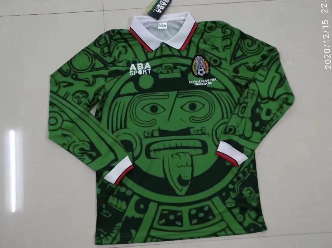 1998 Mexico Home Retro Long Sleeve Soccer Jerseys Yupoo