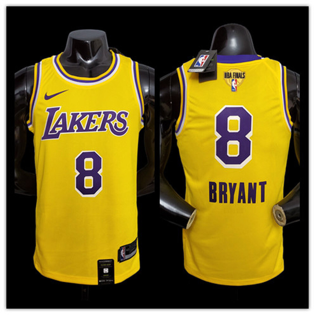 New Bryant #8 Lakers Commemorative Edition Round neck yellow NBA jersey SizeXS-XXL